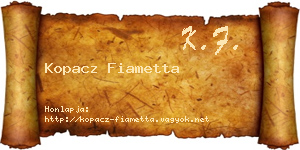 Kopacz Fiametta névjegykártya